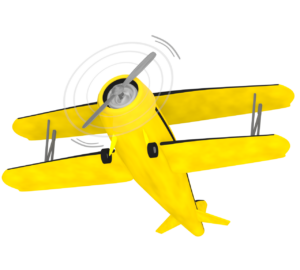 かわいい複葉機のイラスト