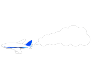 かわいい飛行機雲のテンプレート