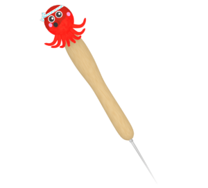 かわいいタコ付き たこ焼きピックのイラスト