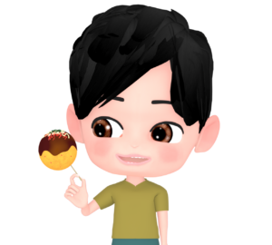 たこ焼きを食べるイラスト