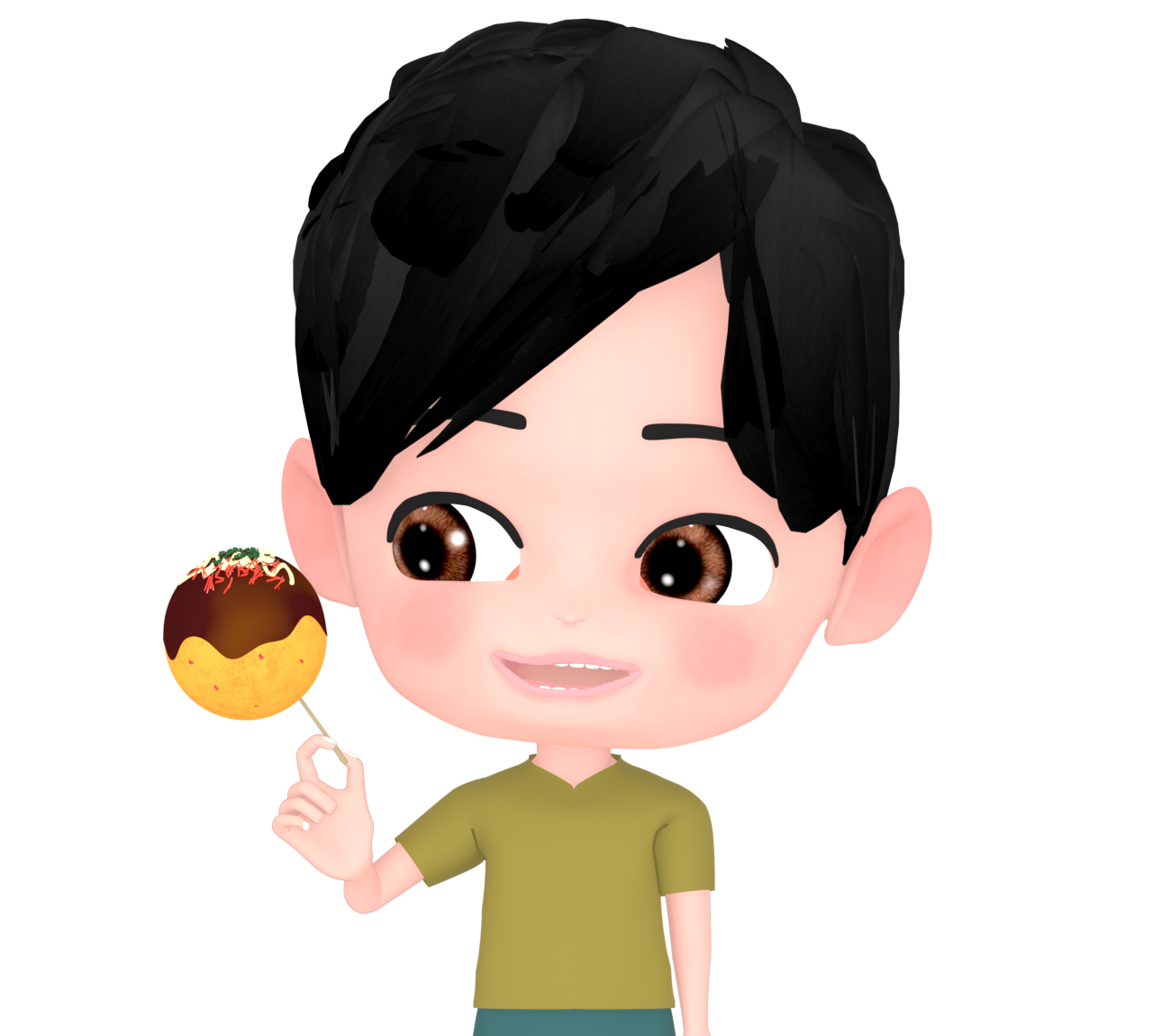 たこ焼きを食べるイラスト