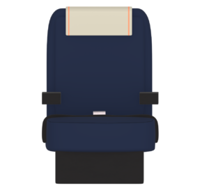 正面から見る飛行機の座席のイラスト