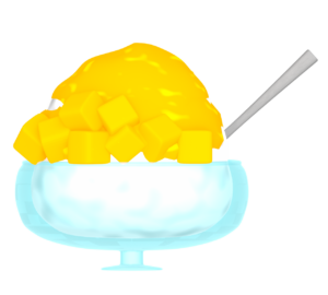 マンゴーのかき氷のイラスト