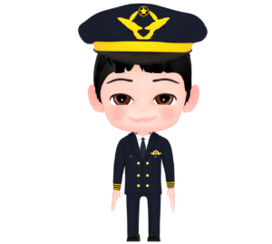 パイロットが将来の夢の男の子のイラスト