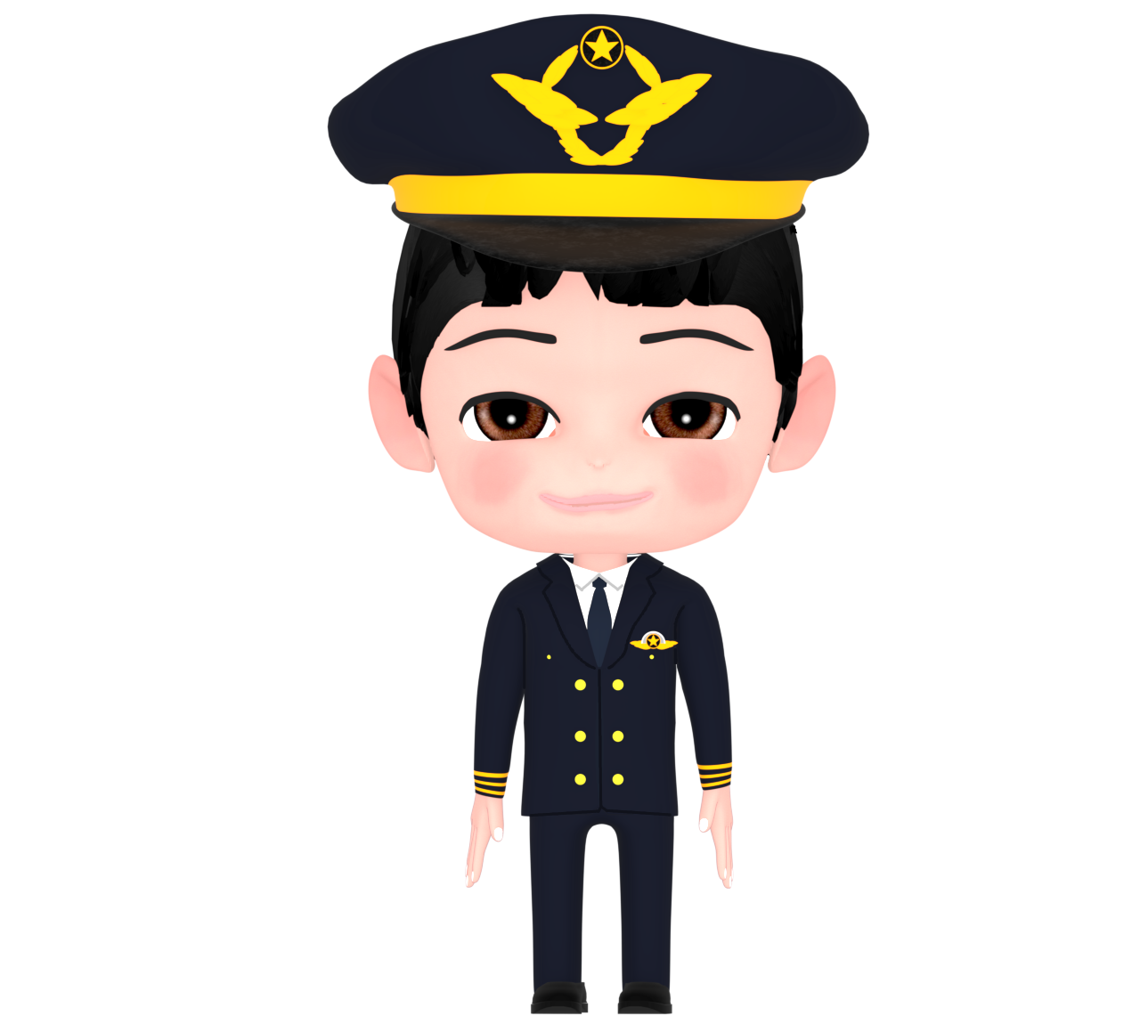 パイロットが将来の夢の男の子のイラスト