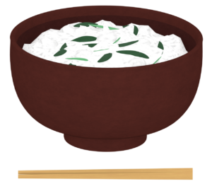 茶碗に盛る七草粥のイラスト