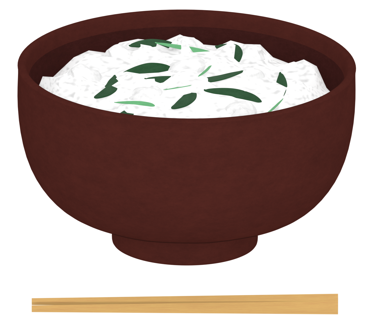 茶碗に盛る七草粥のイラスト