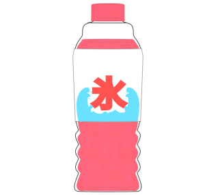 かき氷のいちごシロップのイラスト