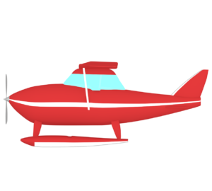 横向きの水上機のイラスト