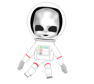宇宙服を着る宇宙人のイラスト