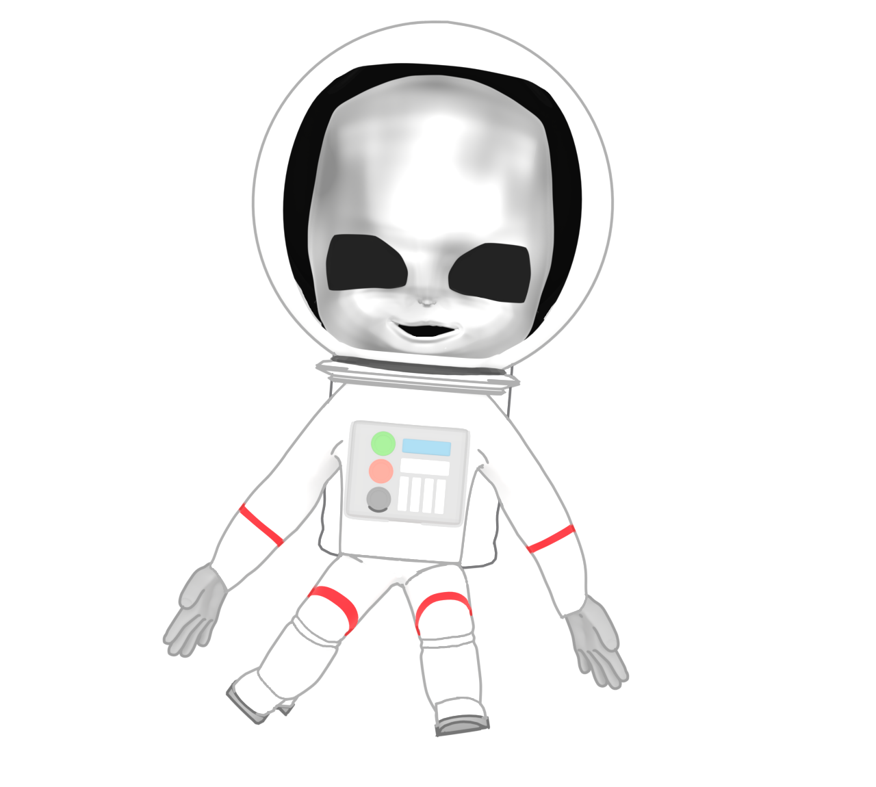 宇宙服を着る宇宙人のイラスト