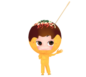 たこ焼きのキャラクターのイラスト