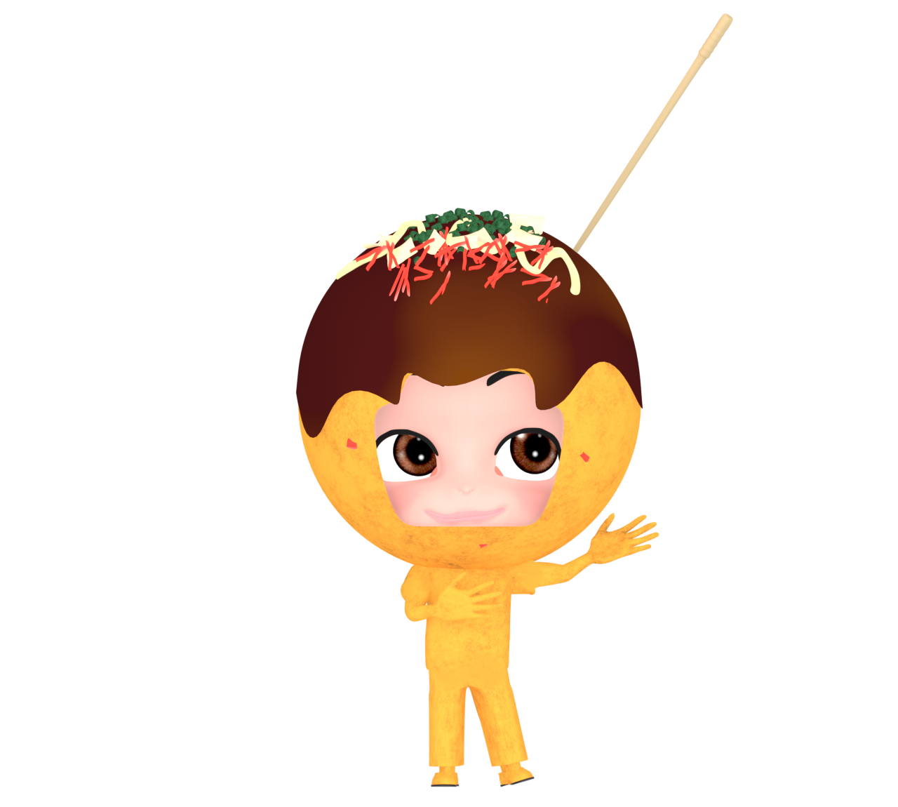 たこ焼きのキャラクターのイラスト