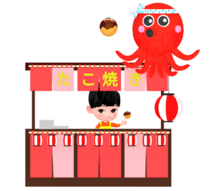 たこ焼きの屋台のイラスト