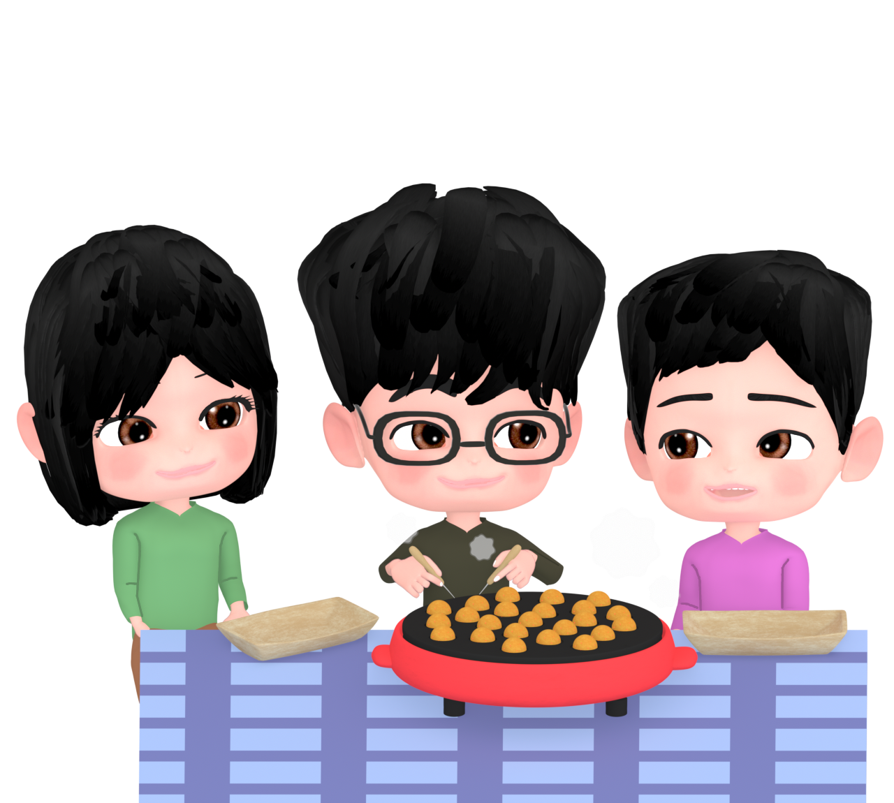 たこ焼きパーティーのイラスト
