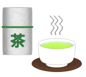 茶筒とお茶のイラスト