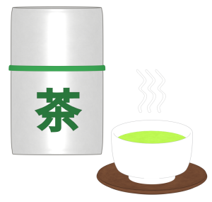 茶筒とお茶のイラスト