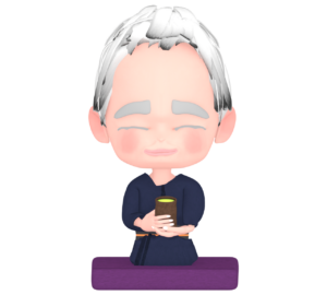 お茶を飲むおじいちゃんのイラスト