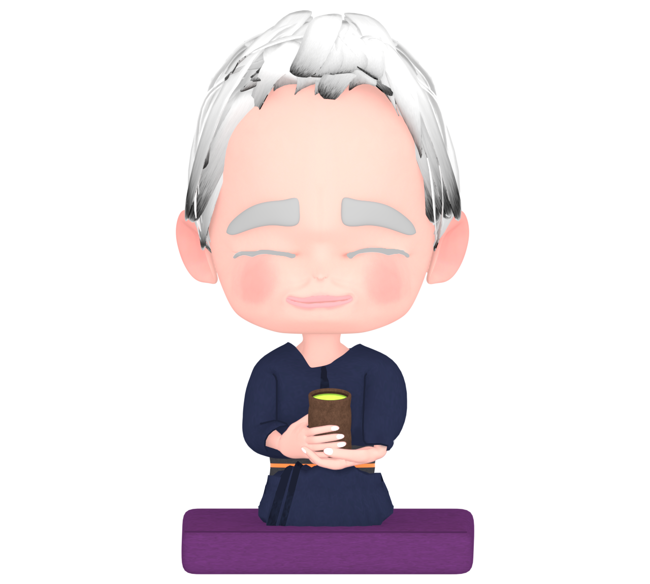 お茶を飲むおじいちゃんのイラスト