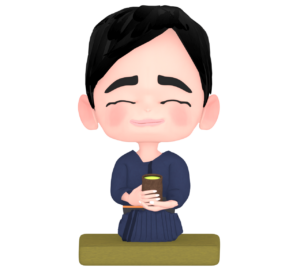 お茶を飲む男性のイラスト