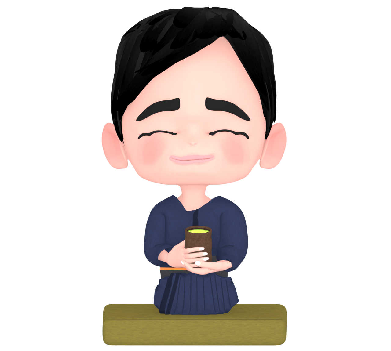お茶を飲む男性のイラスト