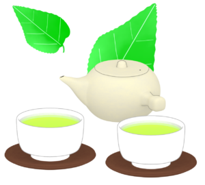 お茶と急須のイラスト
