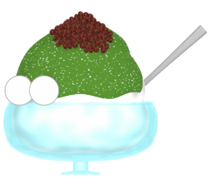 宇治金時のかき氷のイラスト