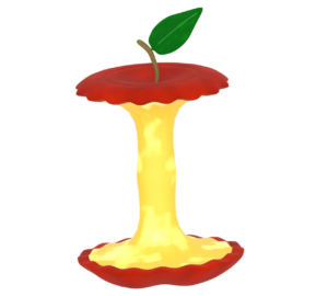 りんごの芯のイラスト