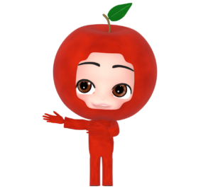 りんごの着ぐるみのイラスト