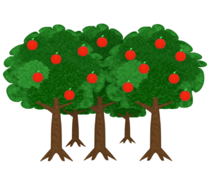 りんごの木のイラスト