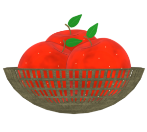 カゴに入ったりんごのイラスト