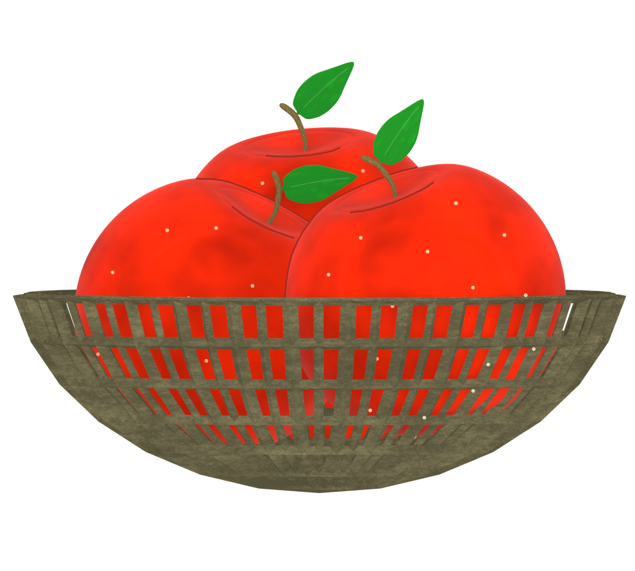 カゴに入ったりんごのイラスト