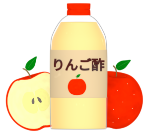 瓶に入ったリンゴ酢のイラスト