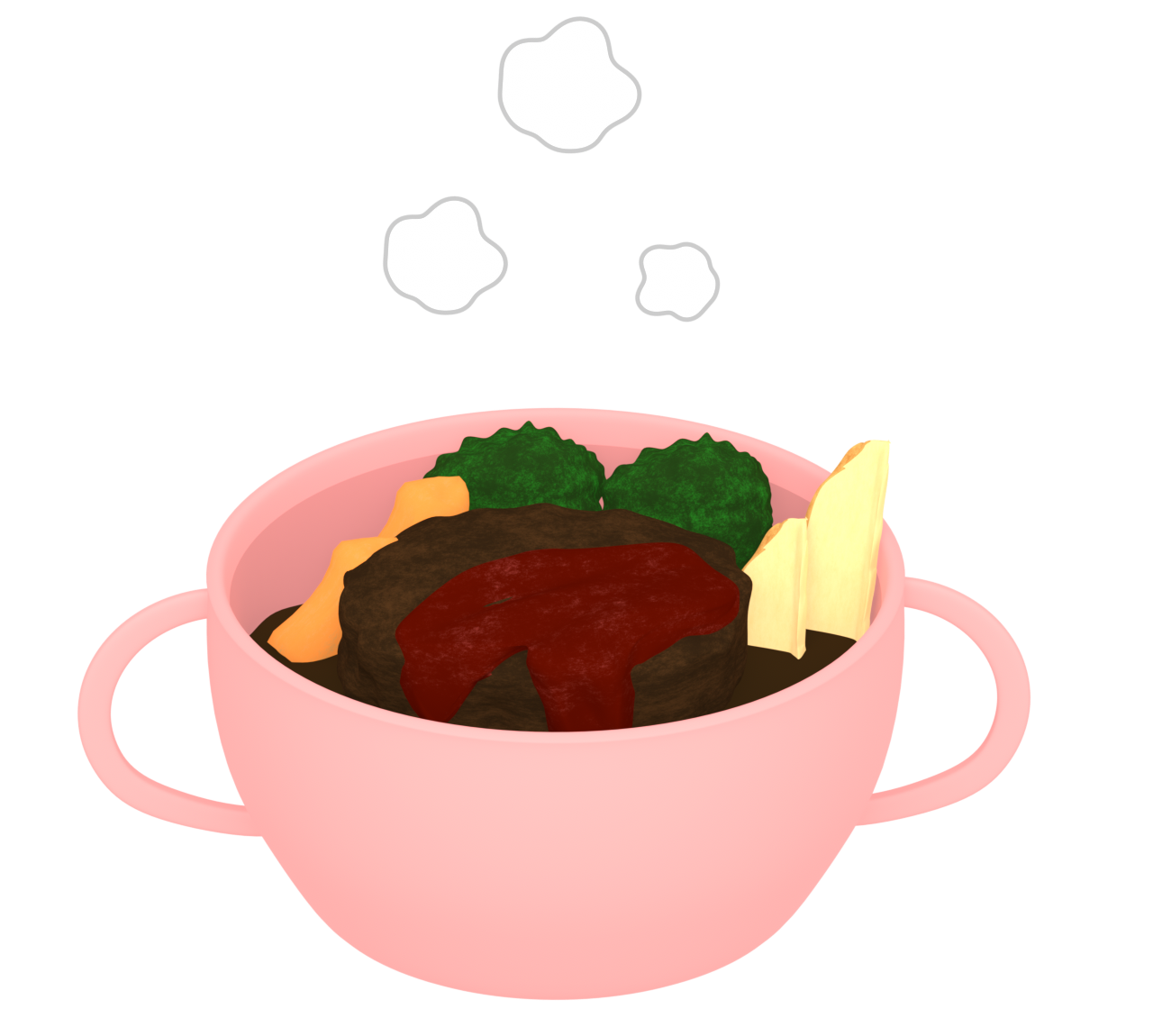 煮込みハンバーグのイラスト