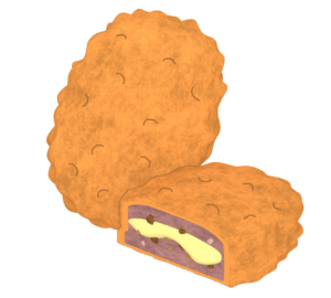 チーズ入りメンチカツのイラスト