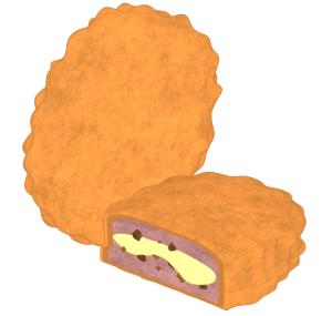 チーズ入りメンチカツのイラスト