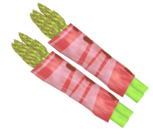 かわいいアスパラベーコンのイラスト