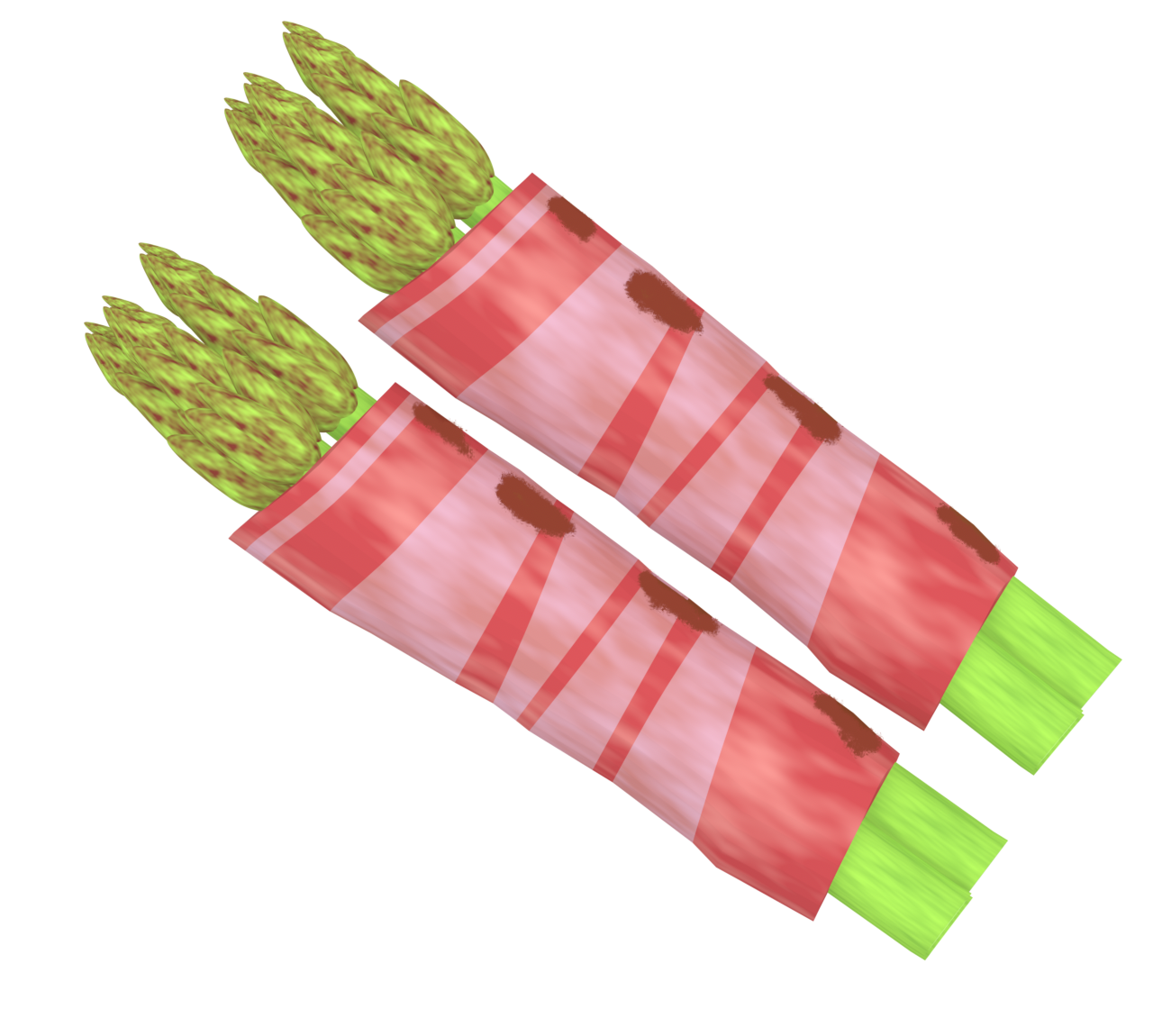 かわいいアスパラベーコンのイラスト