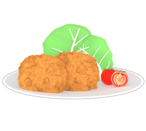 かわいいコロッケのイラスト