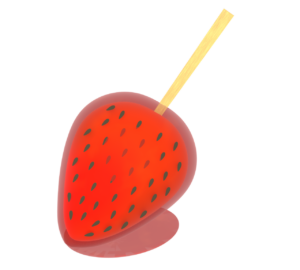 かわいい いちご飴のイラスト