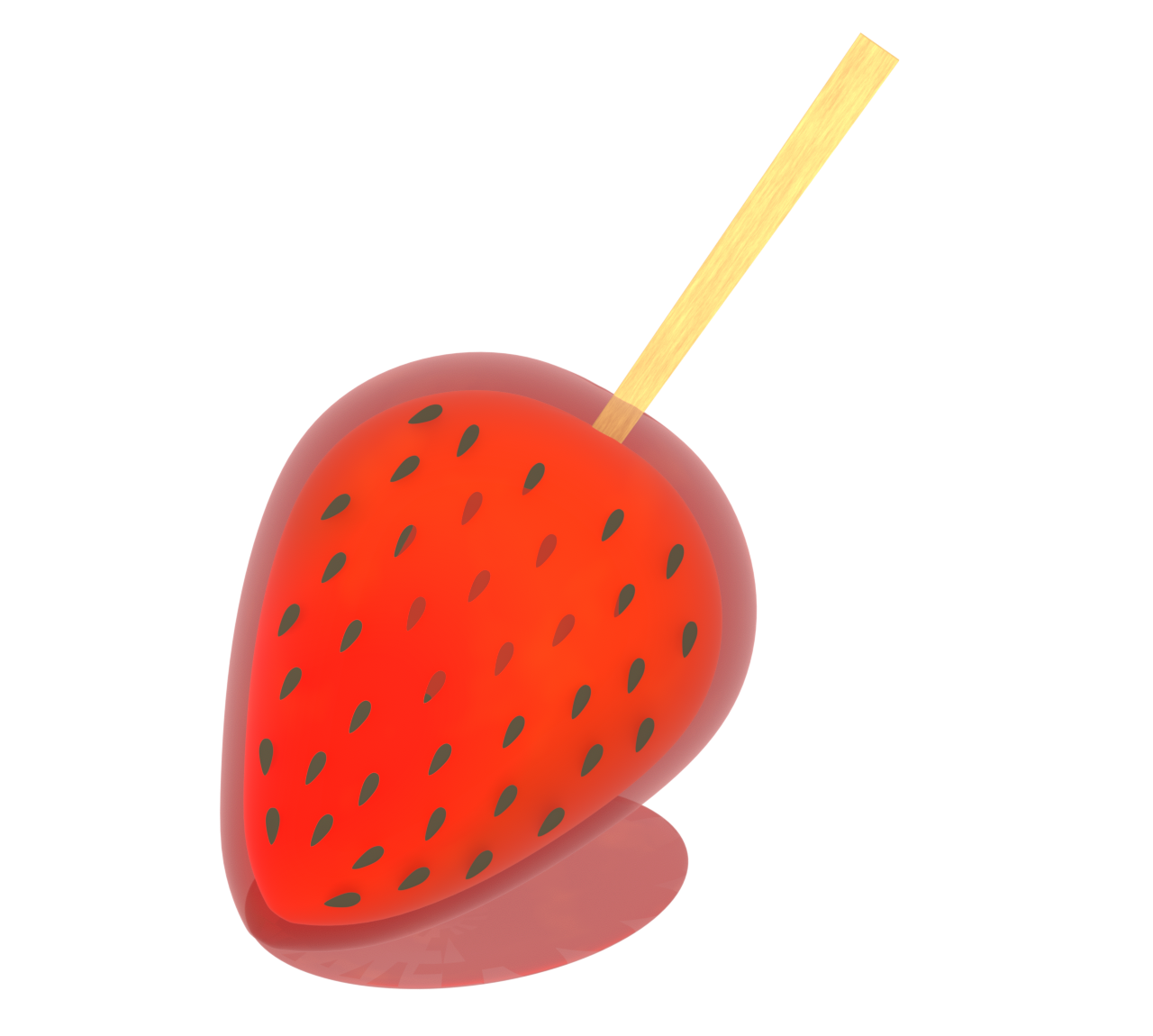 かわいい いちご飴のイラスト