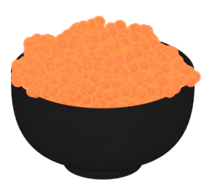 大盛りのいくら丼のイラスト