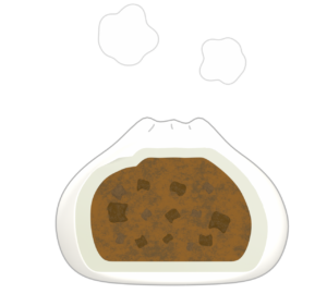 肉まんの断面のイラスト