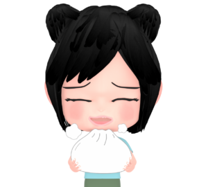 肉まんを食べる女の子のイラスト