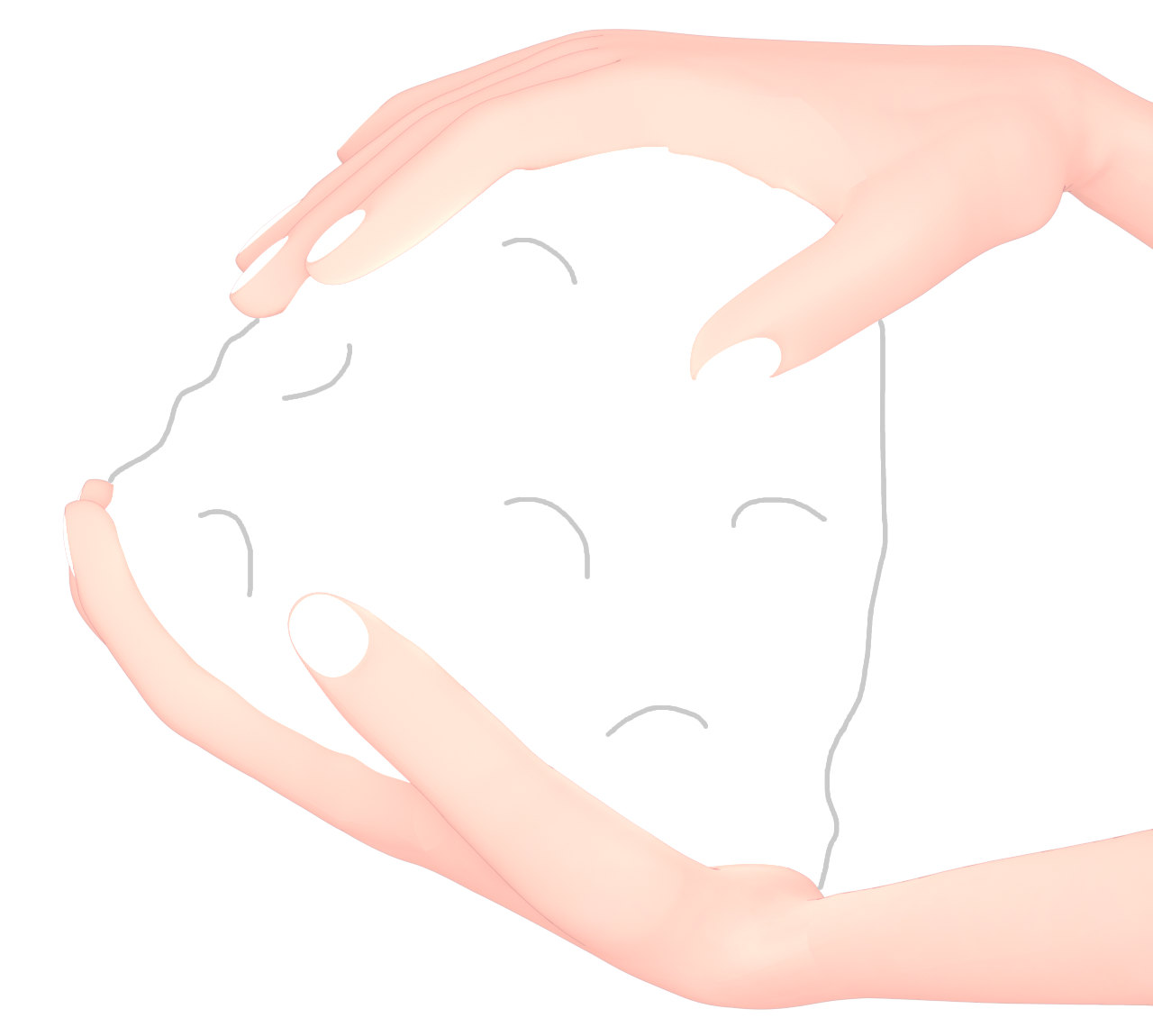 おにぎりを握る手のイラスト
