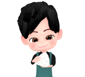 おにぎりを握る人のイラスト