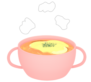 オニオングラタンスープのイラスト