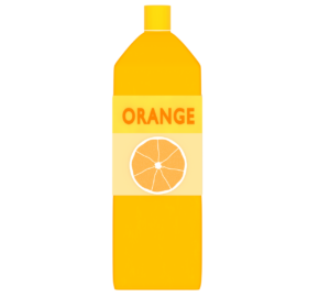 オレンジジュースのペットボトルのイラスト