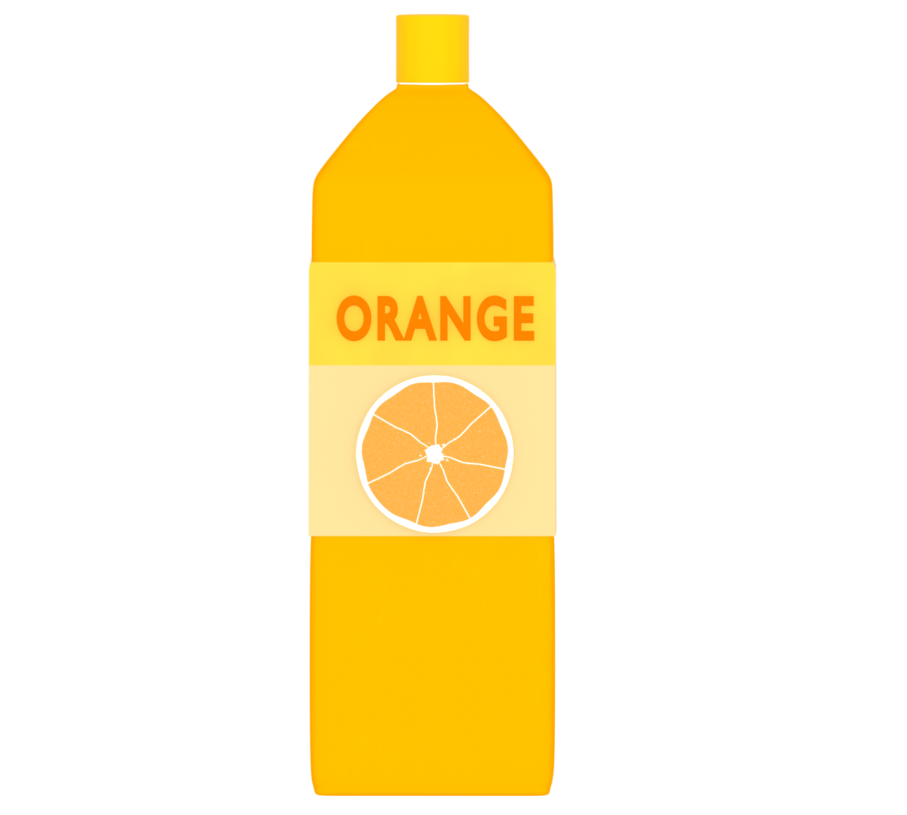オレンジジュースのペットボトルのイラスト