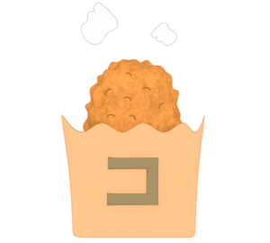 紙袋に入ったコロッケのイラスト